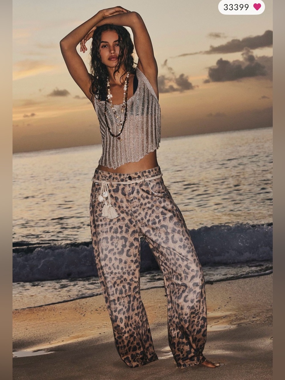 We The Free Good Luck Printed Jeans Brown Sugar Combo Size 33